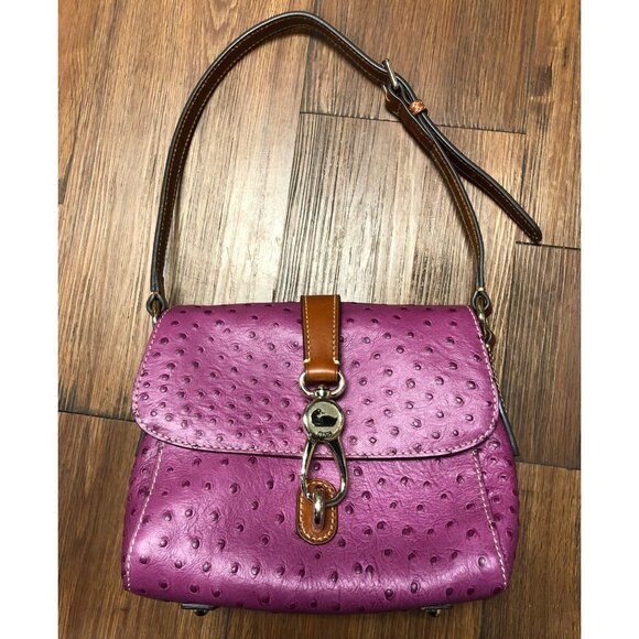 Dooney & Bourke Ostrich Small Ashley Messenger Bag - With Dust Bag - Picture 1 of 14